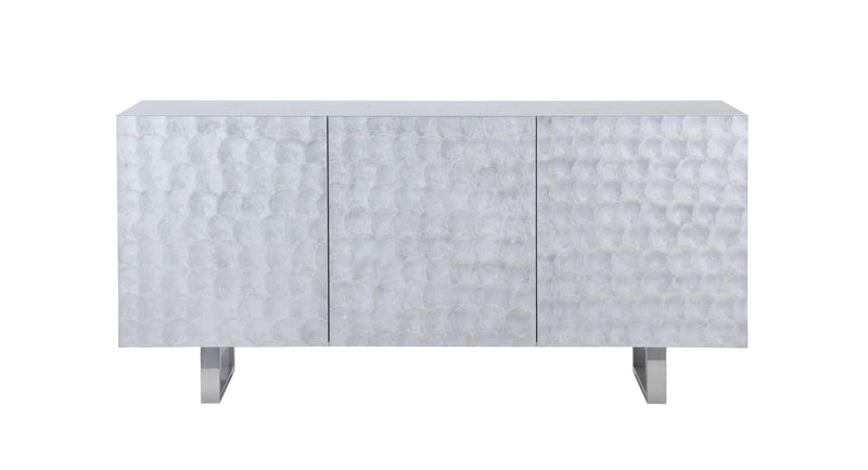 KENDALL Contemporary Buffet w/ Steel Legs & Seashell Veneer Accents