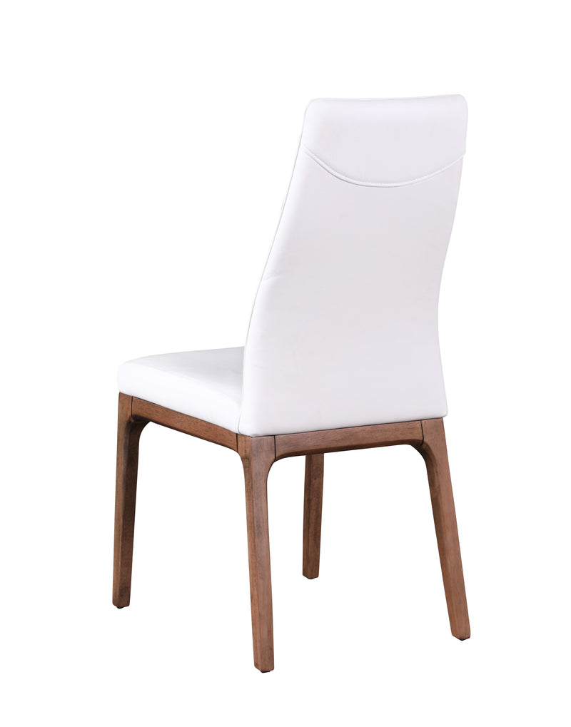 ESTHER Modern Contour Back Upholstered Side Chair w/ Solid Wood Base