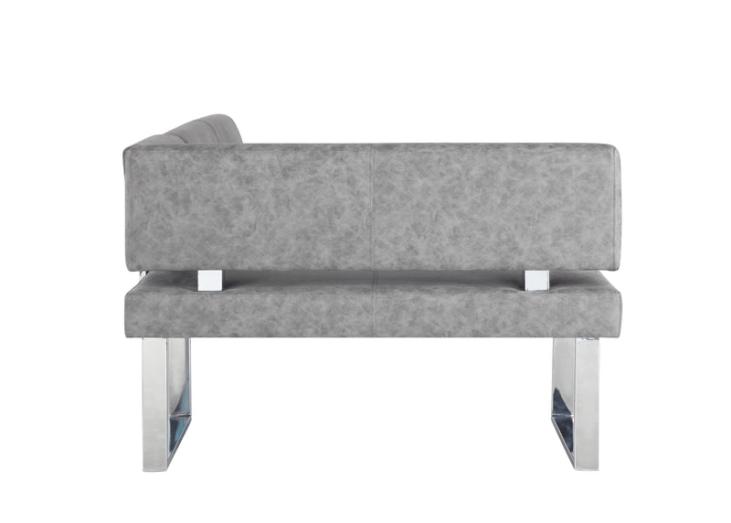 GENEVIEVE Modern Gray Reversible Upholstered Nook
