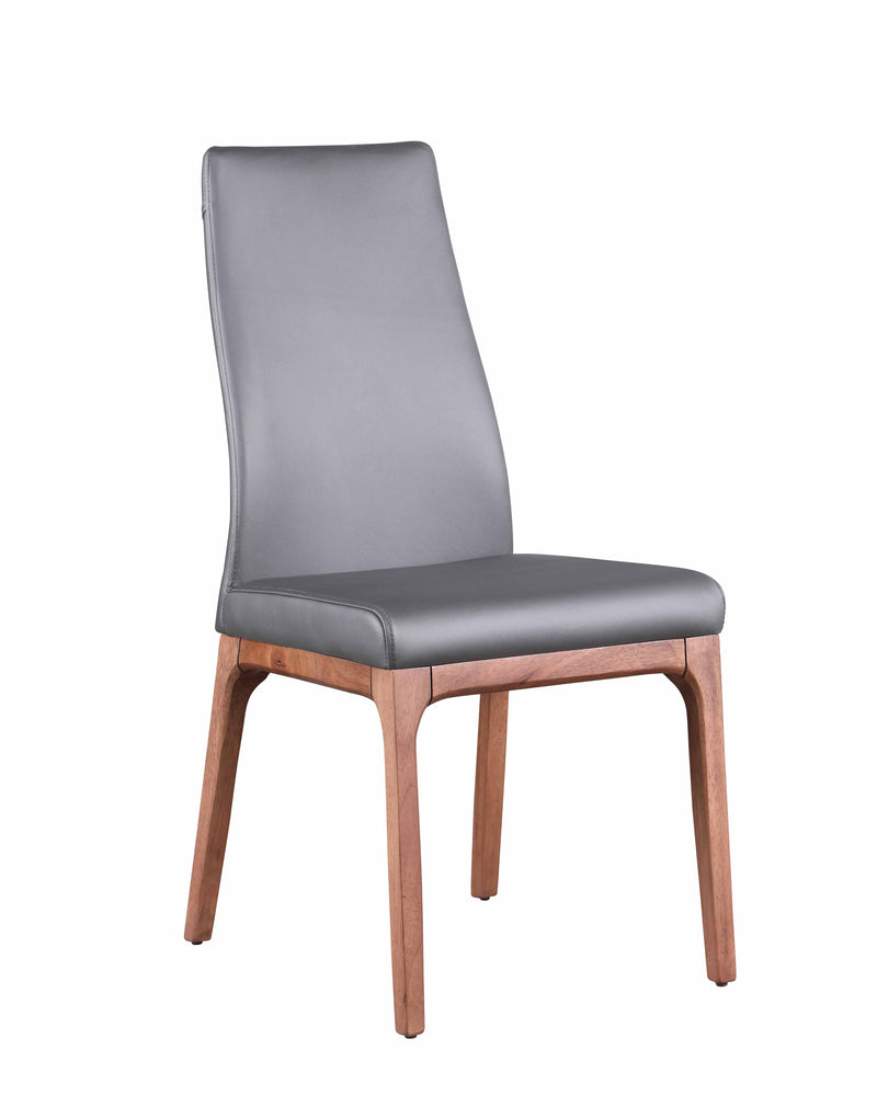 ESTHER Modern Contour Back Upholstered Side Chair w/ Solid Wood Base image