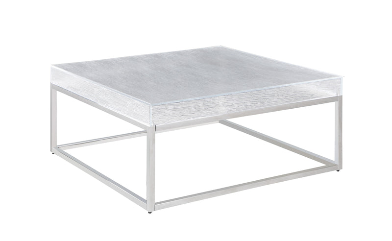 VALERIE-OCC Contemporary Square Cocktail Table w/ Acrylic Top & Steel Frame