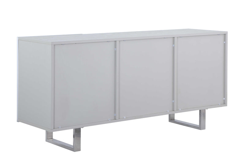 KENDALL Contemporary Buffet w/ Steel Legs & Seashell Veneer Accents