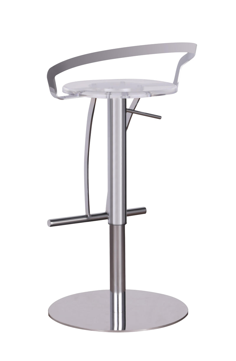 4928-AS Contemporary Pneumatic-Adjustable Stool w/ Solid Acrylic Seat