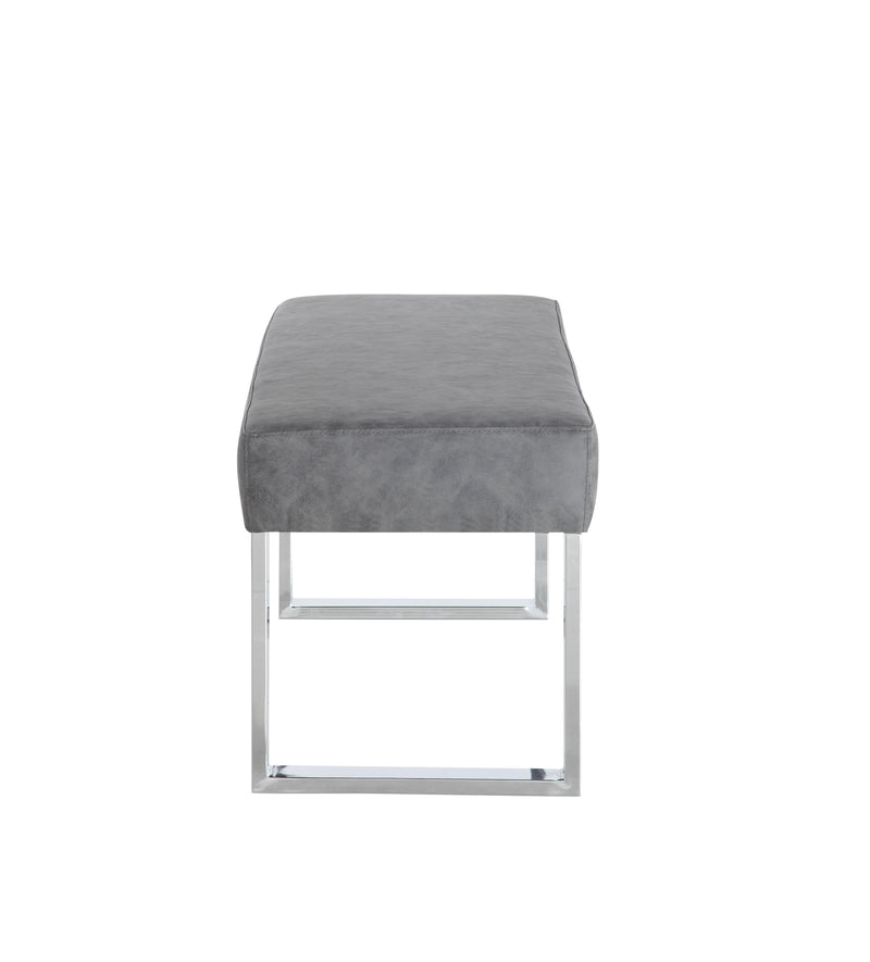 GENEVIEVE Modern Gray Upholstered Bench