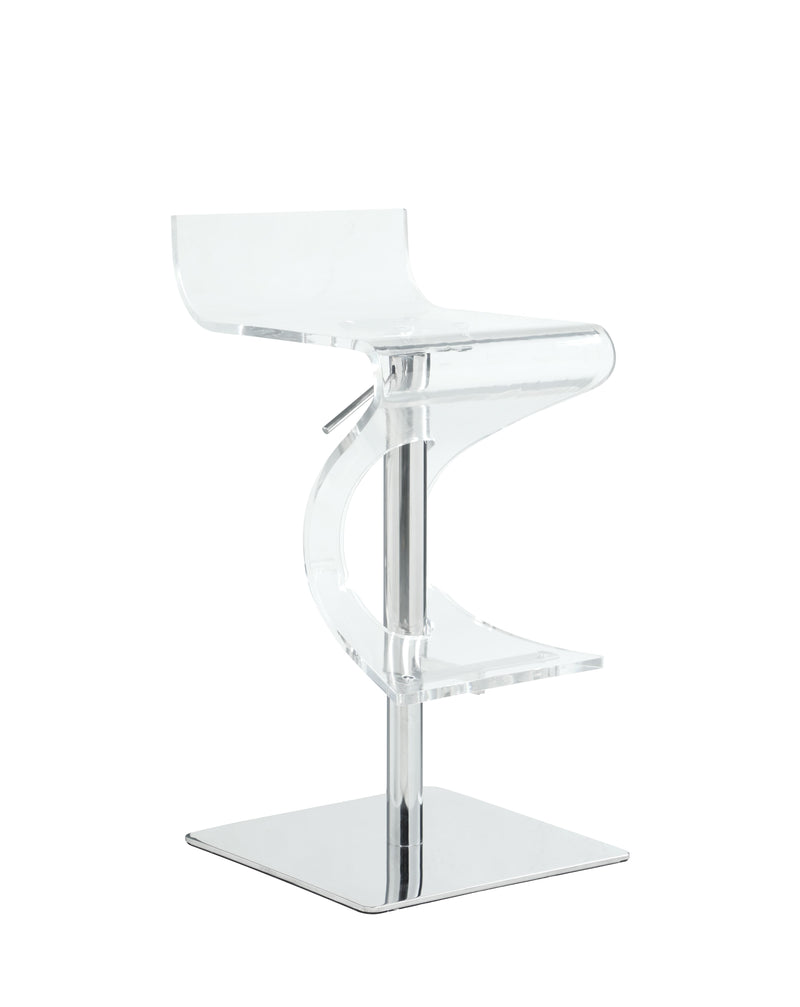 4029-AS Contemporary Pneumatic-Adjustable Stool w/ Acrylic Seat