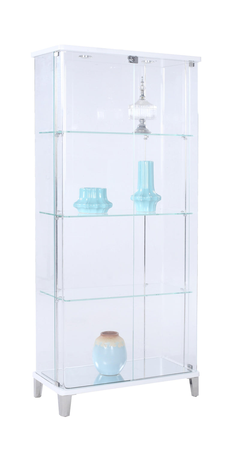 6639 CUR Starphire Glass Curio w/ Bent Glass Back