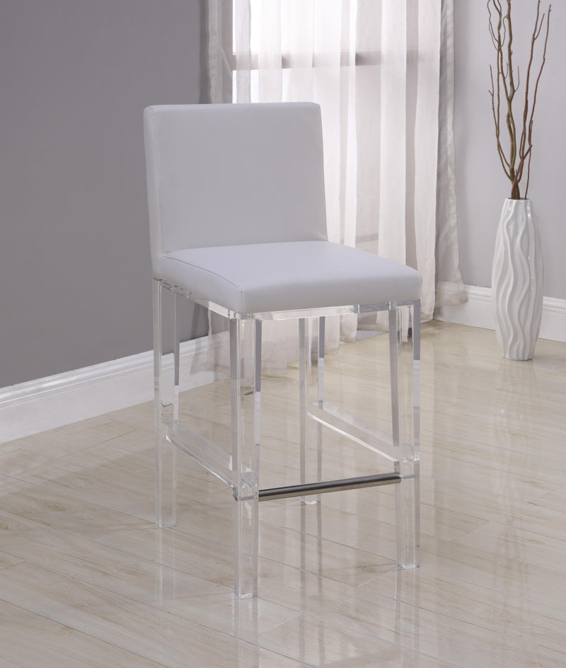 YASMIN Contemporary Counter Stool w/ Solid Acrylic Legs image