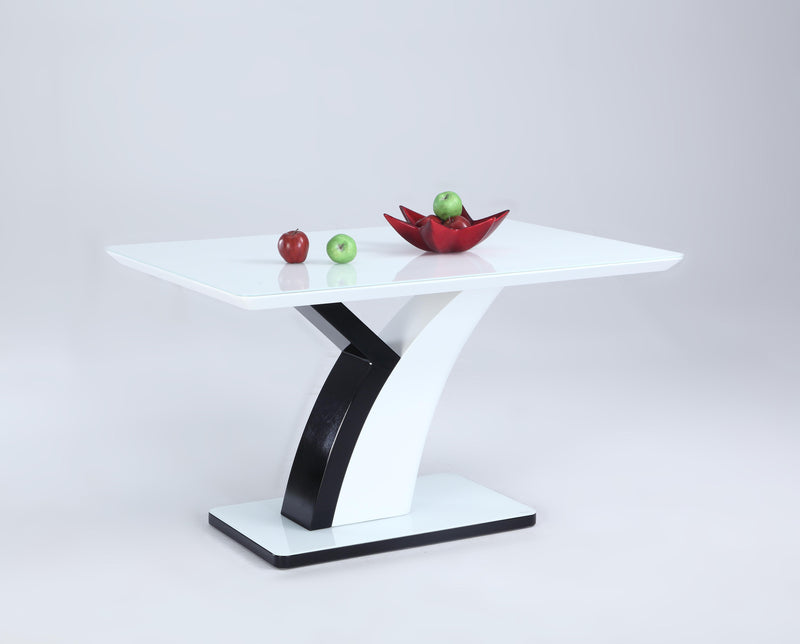 NATASHA Modern Dining Table w/ Starphire Glass Top