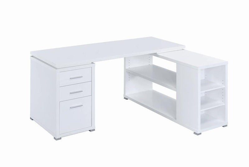 Yvette L-shape Office Desk White