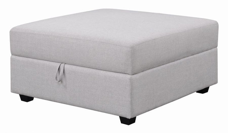 Cambria Upholstered Square Storage Ottoman Grey