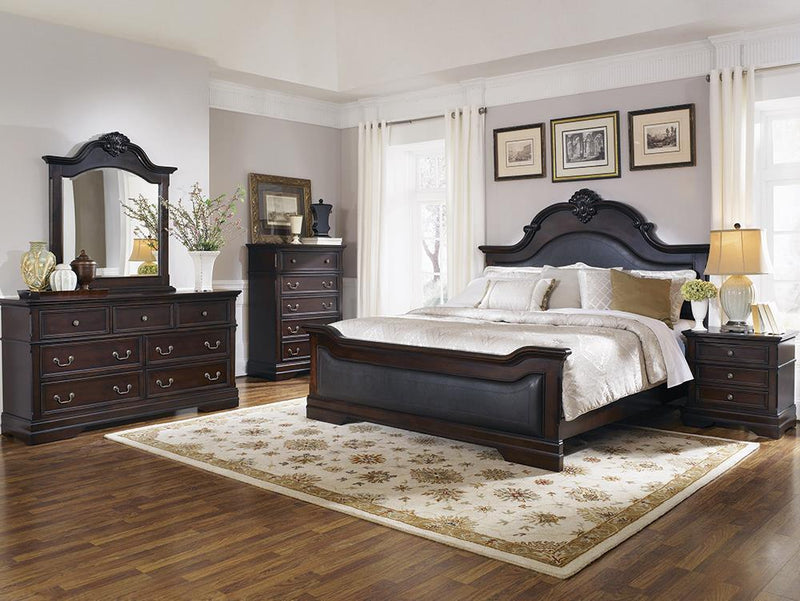 Cambridge Carved Queen 5PC Bedroom Set Cappuccino image