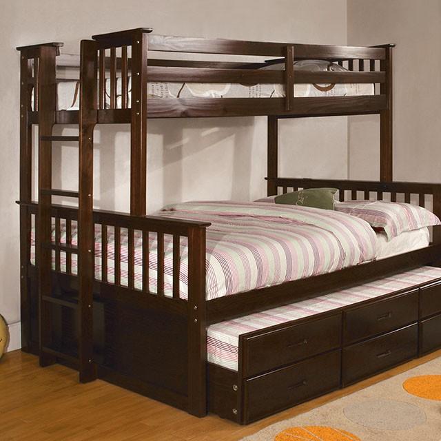 University I Dark Walnut Twin/Full Bunk Bed + Trundle image