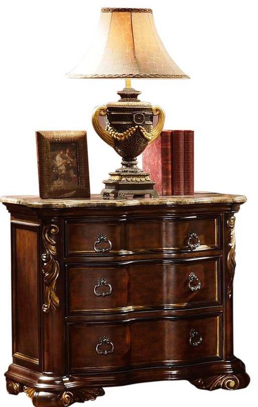 Galaxy Home Bella 3 Drawer Nightstand in Dark Walnut GHF-808857778543 image