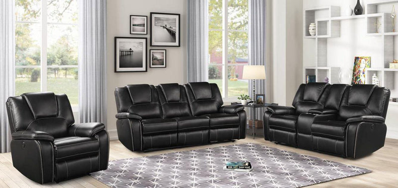 Galaxy Home Hong Kong Recliner Loveseat in Black GHF-733569317011