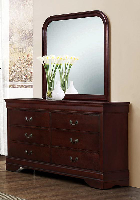 Galaxy Home Louis Phillipe 6 Drawer Dresser in Cherry GHF-808857970619