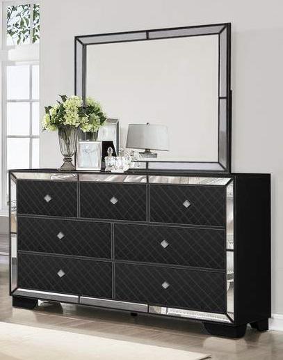 Galaxy Home Madison 7 Drawer Dresser in Black GHF-808857823571