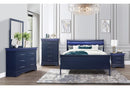 CHARLIE BLUE QUEEN BED WITH LED, DRESSER, MIRROR, NIGHTSTAND