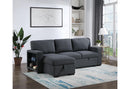 U0202 DARK GREY PULL OUT SOFA BED