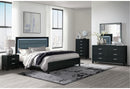 REID BLACK QUEEN BED WITH LED