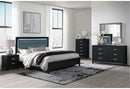 REID BLACK QUEEN BED DRESSER MIRROR NIGHTSTAND
