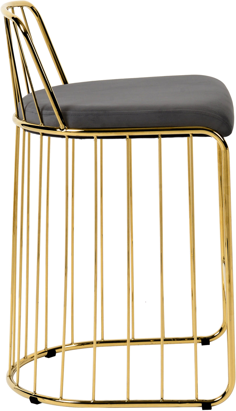 Gio Grey Velvet Stool