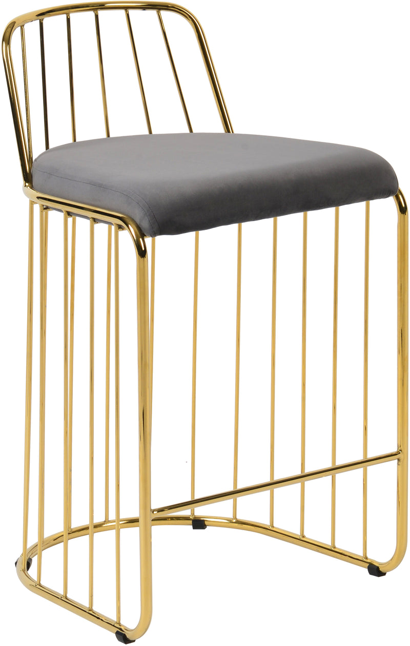 Gio Grey Velvet Stool