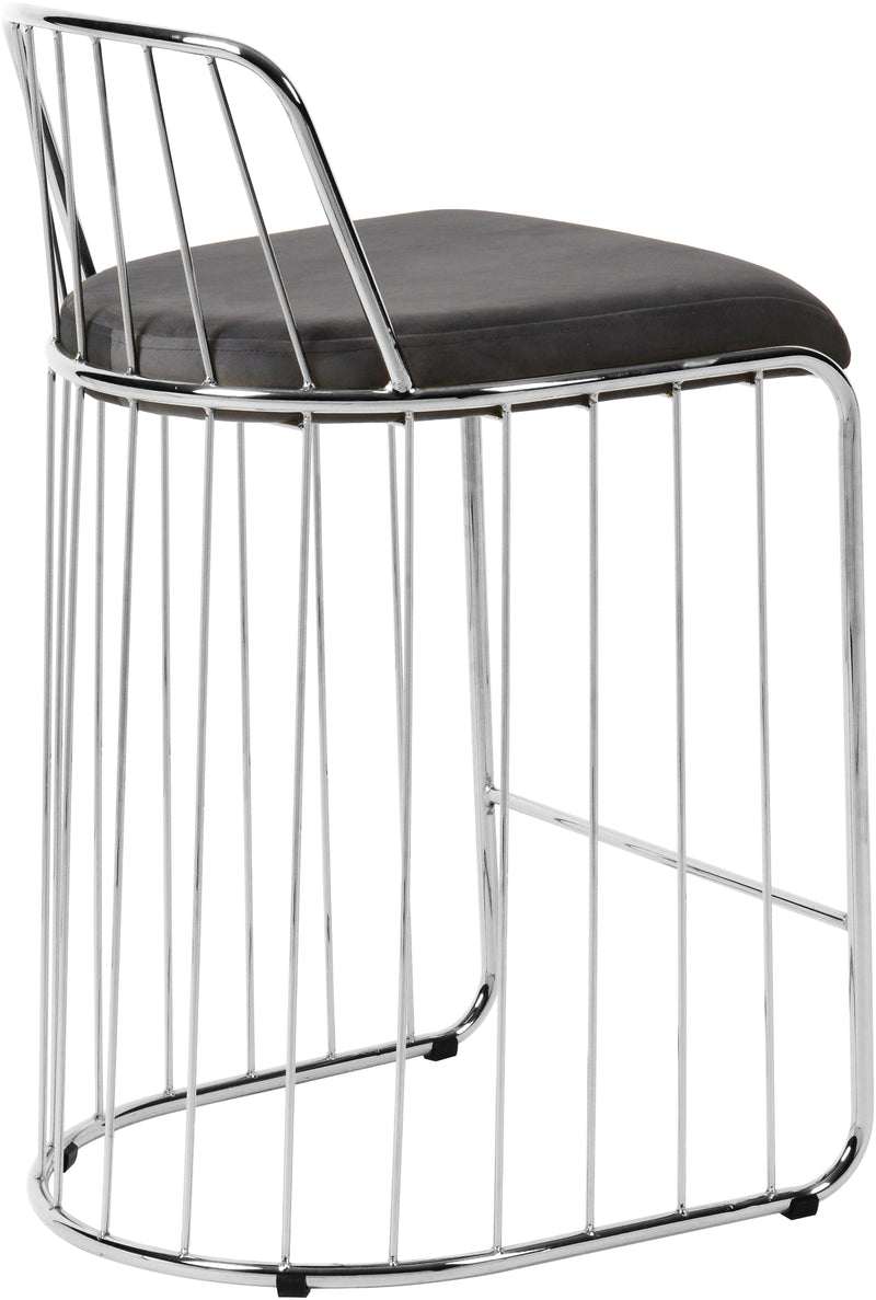 Gio Grey Velvet Stool