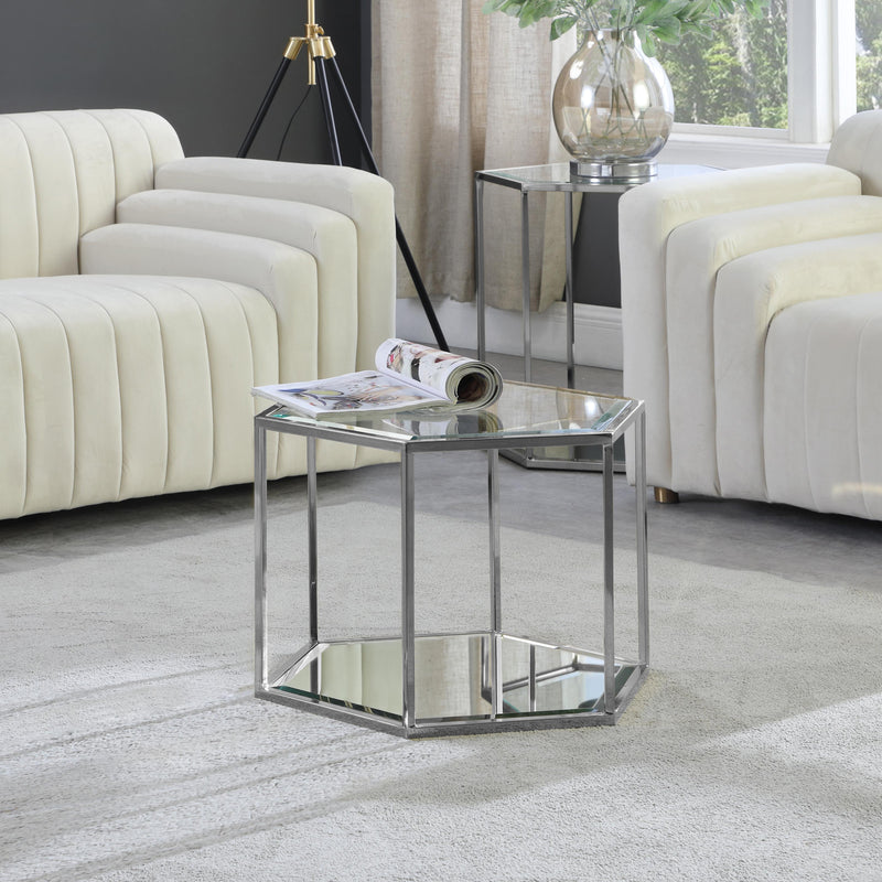 Sei Brushed Chrome Coffee Table