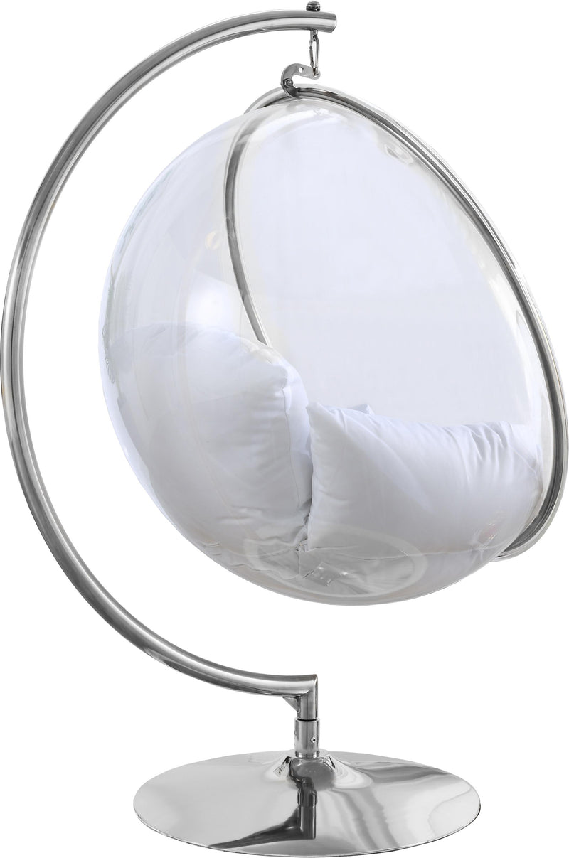 Luna White Durable Fabric Acrylic Swing Chair