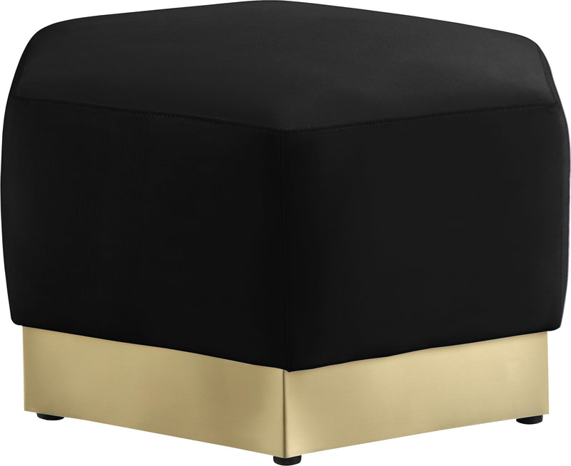 Marquis Black Velvet Ottoman