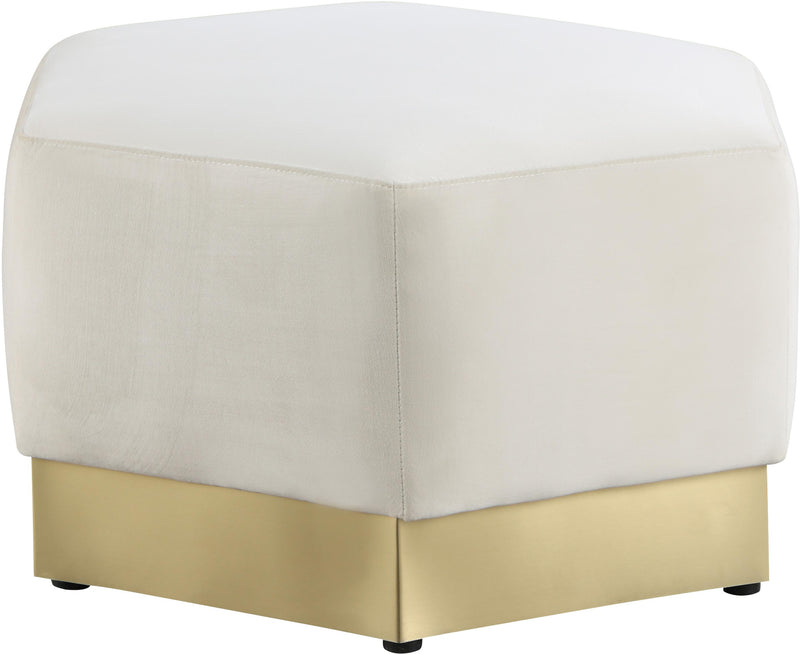 Marquis Cream Velvet Ottoman