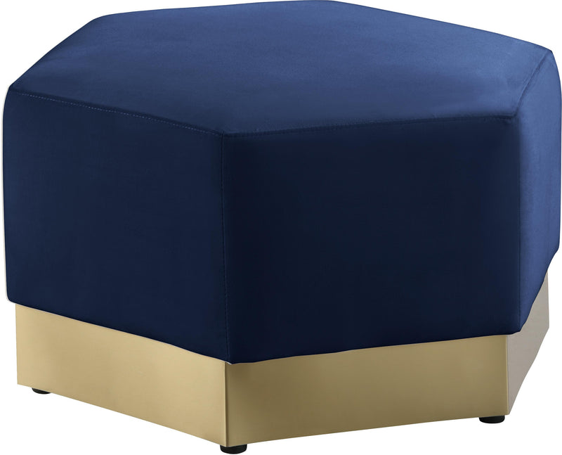 Marquis Navy Velvet Ottoman