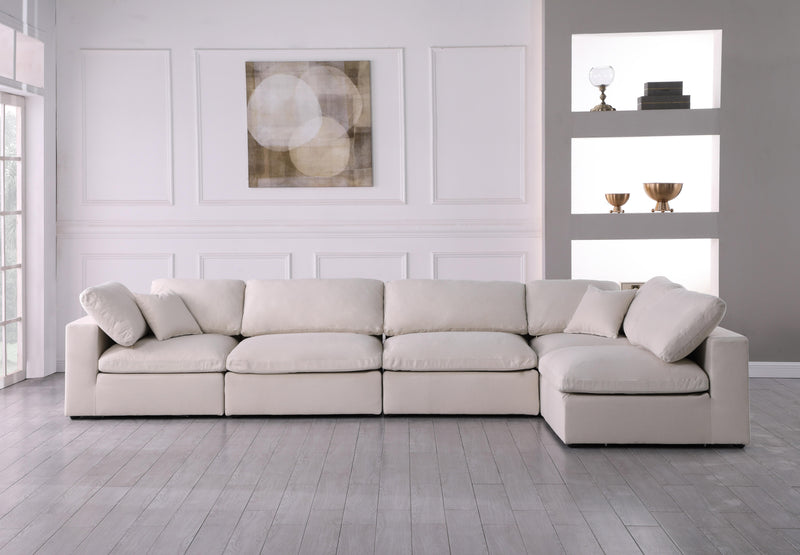 Plush Cream Velvet Standard Cloud Modular Sectional