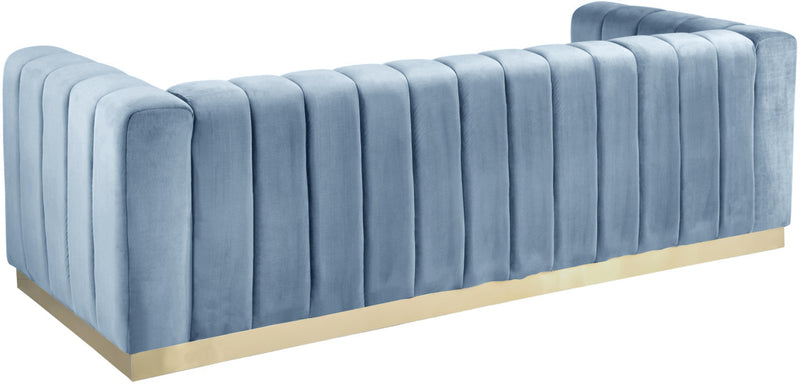 Marlon Sky Blue Velvet Sofa