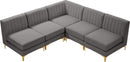 Alina Grey Velvet Modular Sectional