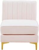 Alina Pink Velvet Armless Chair