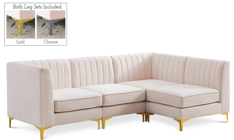 Alina Pink Velvet Modular Sectional