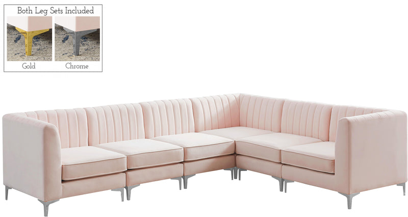 Alina Pink Velvet Modular Sectional