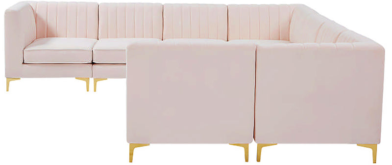 Alina Pink Velvet Modular Sectional