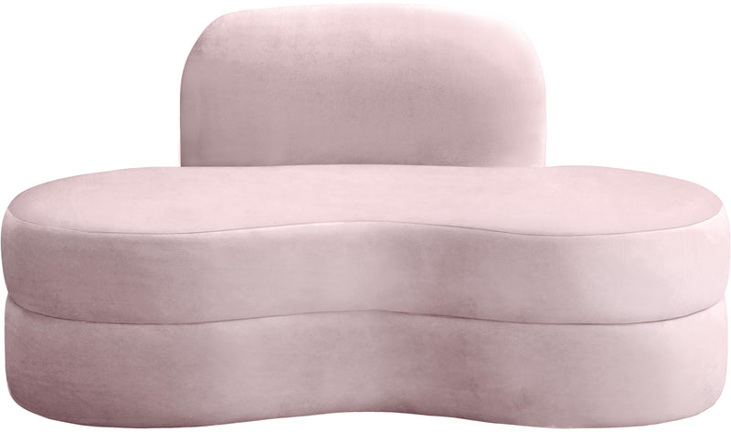 Mitzy Pink Velvet Loveseat