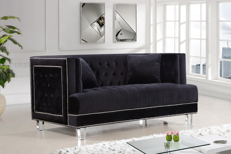 Lucas Black Velvet Loveseat