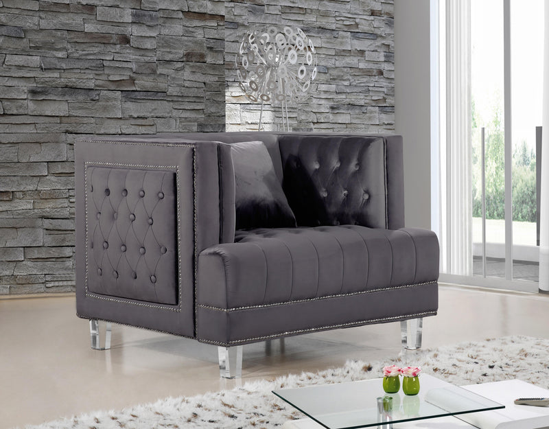 Lucas Grey Velvet Chair