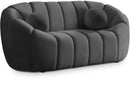 Elijah Grey Velvet Loveseat