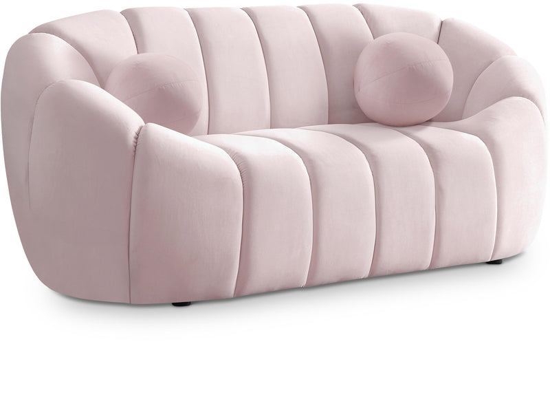 Elijah Pink Velvet Loveseat image