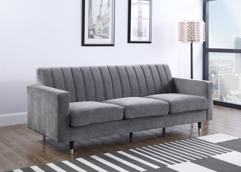 Lola Grey Velvet Sofa