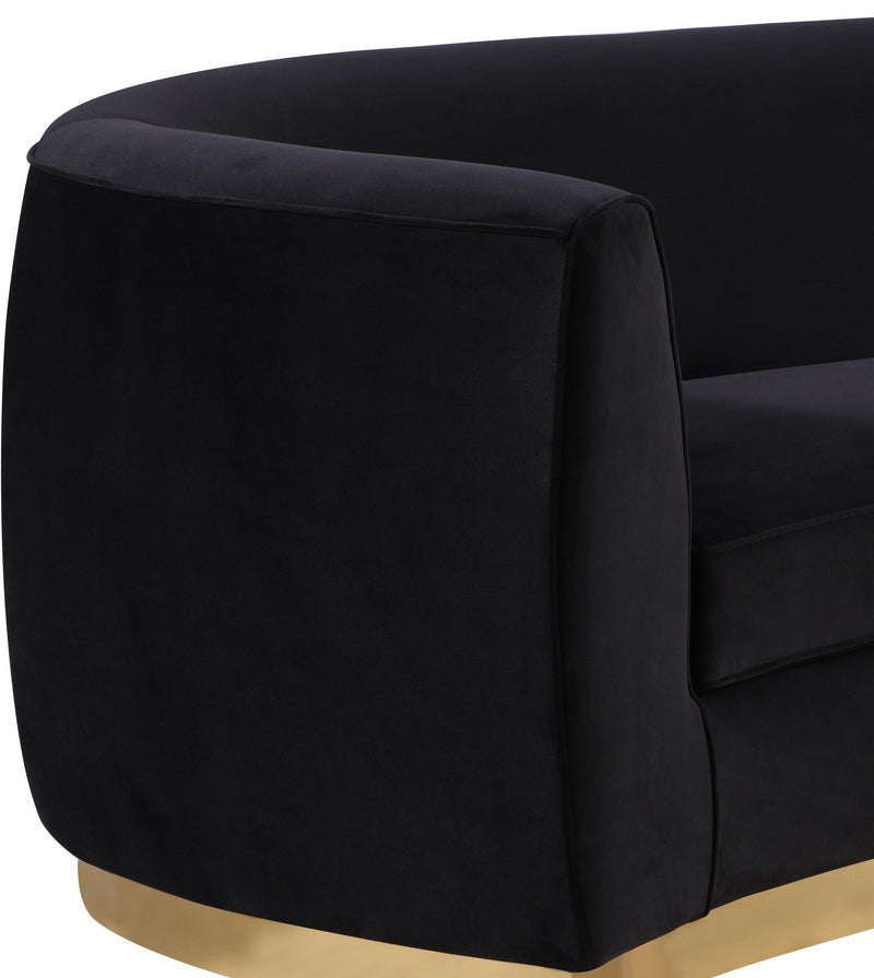 Julian Black Velvet Loveseat