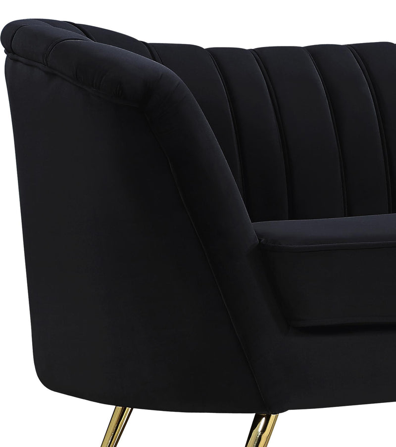 Margo Black Velvet Sofa