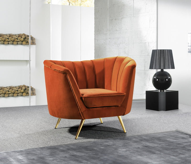 Margo Cognac Velvet Chair