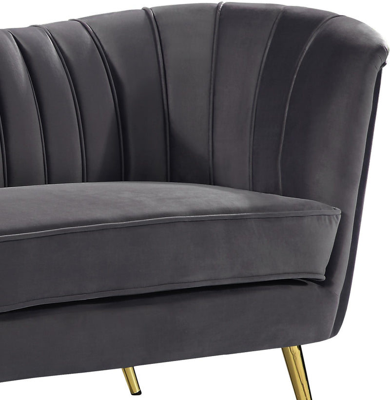 Margo Grey Velvet Loveseat