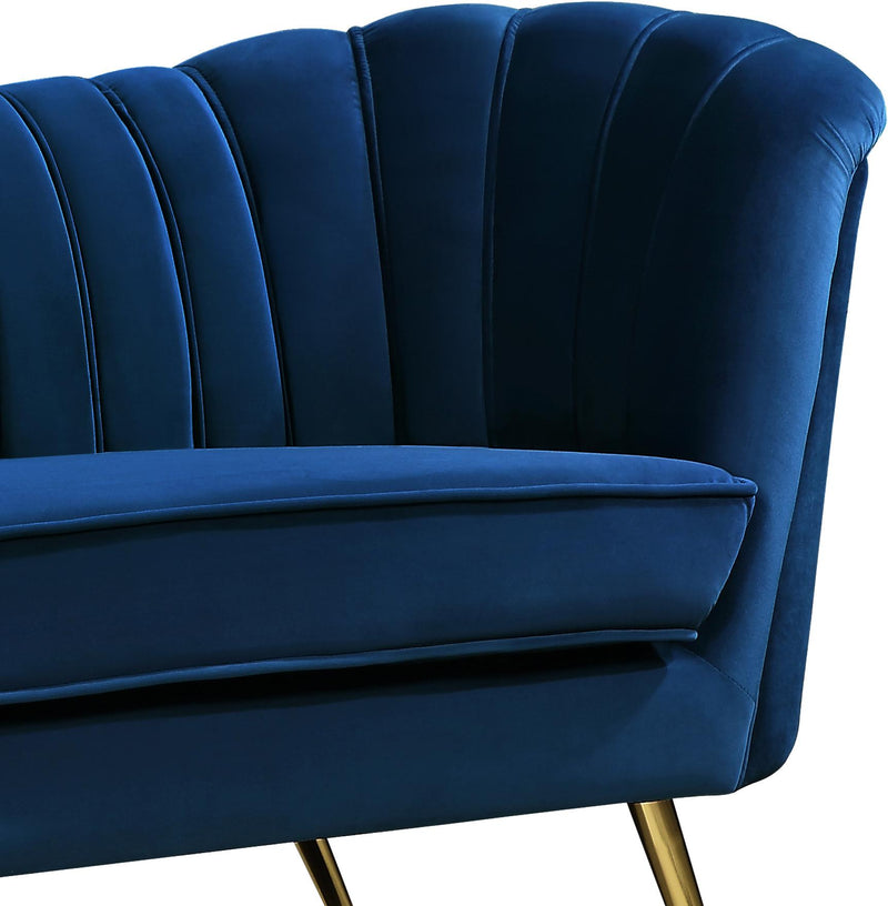 Margo Navy Velvet Loveseat